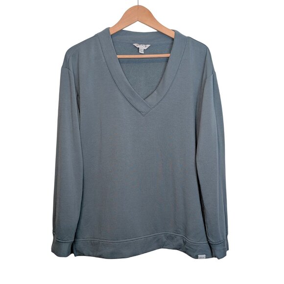 Orvis Women's Medium Sweater Blue V Neck Long Sleeve Soft Pullover - Picture 1 of 7
